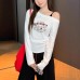 Style Cartoon Character Print Off-Shoulder Fitted Slim Fit Long Sleeve Top for Women Style Cartoon Character Print Off-Shoulder Fitted Slim Fit Long Sleeve Top for Women
