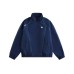 Topstitch Deconstructed Stand-Up Collar Casual Sport Zip-Up Jacket