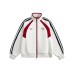 Color-blocked Three-Stripe Stand-up Collar Hoodie Cardigan