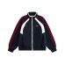 Color-blocked Three-Stripe Stand-up Collar Hoodie Cardigan