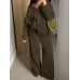 Two piece set of casual button down hoodie and pants
