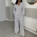 Two piece set of casual button down hoodie and pants