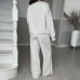 Two piece set of casual button down hoodie and pants