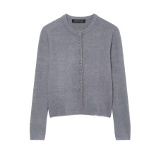 Round neck long sleeved ball button knit