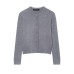 Round neck long sleeved ball button knit