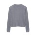 Round neck long sleeved ball button knit