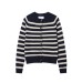 Round neck striped knit