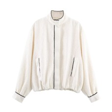 Contrast trimmed pilot jacket