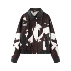 Imitation leather splicing jacket