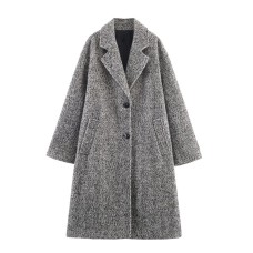 Herringbone diagonal coat