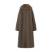Wear synthetic fur coat with fur collar on both sides