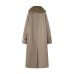 Wear synthetic fur coat with fur collar on both sides