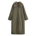Long windbreaker with fur collar on both sides