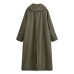 Long windbreaker with fur collar on both sides