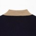Color blocked patchwork polo collar knit sweater