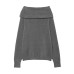 Metal inlaid off shoulder knitting
