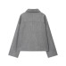Large pocket zipper woolen jacket