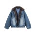 Fleece Mountain Hawk Warm Denim Quilted Jacket