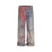 Retro Flared Denim Pants Cleanfit Trendy Washed Distressed Frayed Studs  Casual Pants for Women