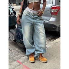 Retro Wide-Leg Jeans for Men and Women, Streetwear Dad Pants, Straight Leg, Small Batch Floor-Length Trousers