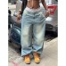 Retro Wide-Leg Jeans for Men and Women, Streetwear Dad Pants, Straight Leg, Small Batch Floor-Length Trousers