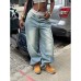 Retro Wide-Leg Jeans for Men and Women, Streetwear Dad Pants, Straight Leg, Small Batch Floor-Length Trousers
