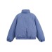 Reversible Plaid Stand-Up Collar Casual Couple Warm Cotton Coat