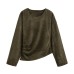 Suede waist wrinkle long sleeved fabric