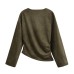 Suede waist wrinkle long sleeved fabric