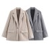 Single button soft suit