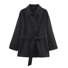 Double collar soft coat