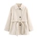 Double collar soft coat