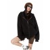 Vintage Lazy Hooded Open Front Sweatshirt Women Loose Casual Outerwear Top