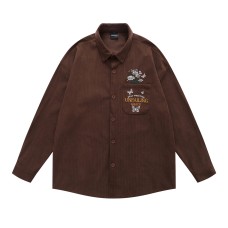 Embroidery Corduroy Long Sleeve Shirt Men Autumn Embroidery Corduroy Long Sleeve Shirt Men Autumn