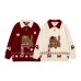 Color-blocked Polo Neck Sweater Autumn Winter Cozy Couple Knitwear