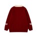 Color-blocked Polo Neck Sweater Autumn Winter Cozy Couple Knitwear