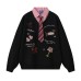 Print Patchwork Mock Two-Piece Loose Versatile Turn-Down Collar Hoodie Unisex