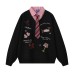Print Patchwork Mock Two-Piece Loose Versatile Turn-Down Collar Hoodie Unisex