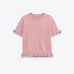 Stacked decorative knitted sweater short sleeved