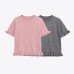 Stacked decorative knitted sweater short sleeved