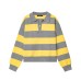 Simple long sleeved polo shirt collar knit sweater