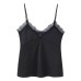 Hot girl lace embellished satin textured top