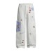 Embroidery Patchwork Jeans Unisex Unique Design Loose Casual Wide Leg Pants