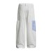 Embroidery Patchwork Jeans Unisex Unique Design Loose Casual Wide Leg Pants