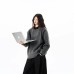 Retro Cable Knit Design Sweater for Women, Loose Fit Henley Neck Oversized Pullover Knitwear