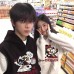 Casual Couple Hoodie Set Fashionable High-End Gray Floral Hooded Sweatshirt for Women