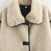 Big collar fur integrated plush jacket