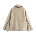 Big collar fur integrated plush jacket