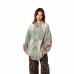 Style Color-Blocking Washed Denim Jacket for Women, Loose Fit, Style Webbing Streetwear Coat Top