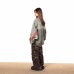 Style Color-Blocking Washed Denim Jacket for Women, Loose Fit, Style Webbing Streetwear Coat Top
